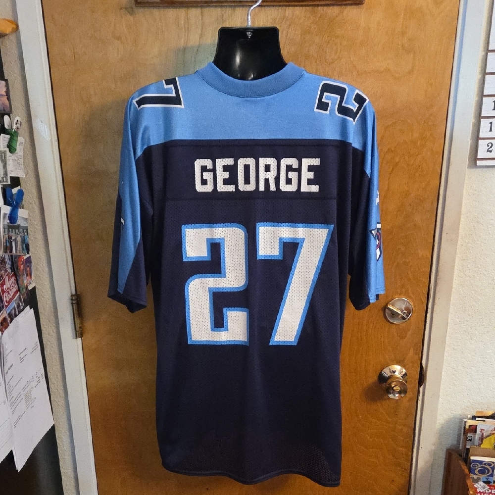 Vintage Puma Eddie George #27 Tennessee Titans NFL Football Jersey Sz XL